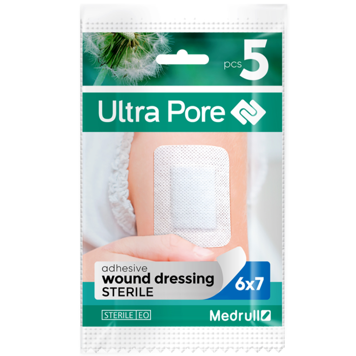 1000012335_Medrull_Ultra_Pore_kiinnittyva_sidos_6x7cm_5_kpl_pakkauskuva_Pakkauskuva14107_jpg