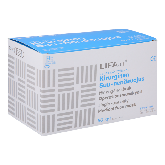 1000018690_Lifa_Air_kirurginen_suu_nenasuojus_sininen_type_IIR_50_kpl_pakkauskuva_Pakkauskuva19981_png
