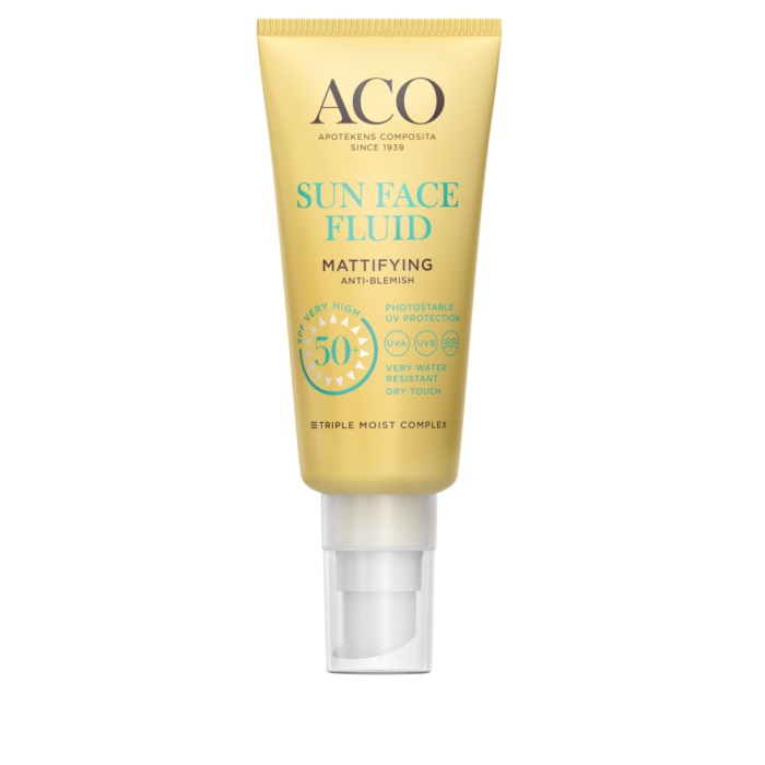 ACO SUN Face Fluid spf 50+ Mattifying 40 ml kuva 2