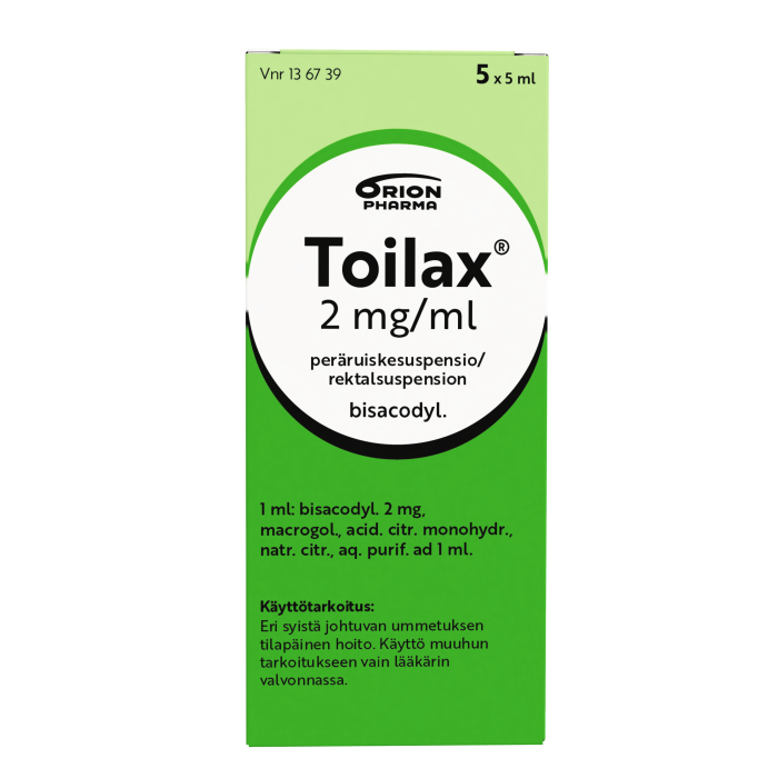 TOILAX peräruiskesuspensio 2 mg/ml 5 x 5 ml