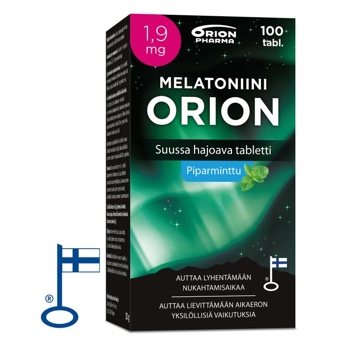 Melatoniini Orion 1,9 mg piparminttu suussa hajoava tabletti 100 kpl kuva 2