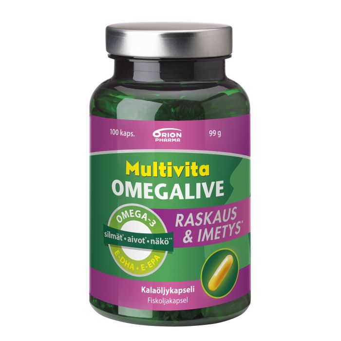 MULTIVITA OMEGALIVE RASKAUS&IMETYS 100 kaps kuva 2