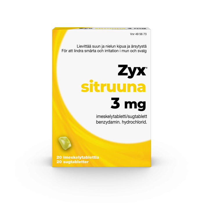 ZYX SITRUUNA imeskelytabletti 3 mg 20 fol kuva 3