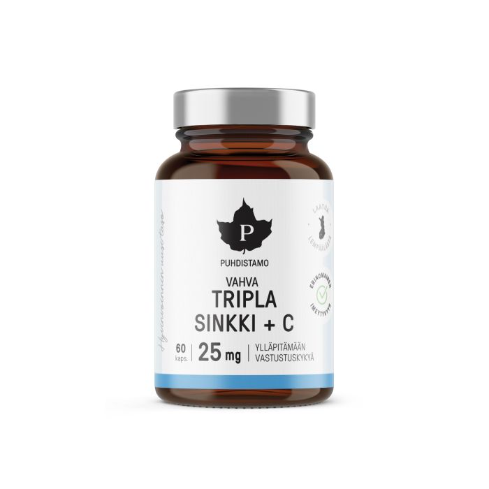 Puhdistamo Tripla Sinkki 25 mg 60 kapselia