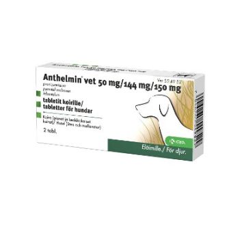 ANTHELMIN VET tabletti 50/144/150 mg koiralle 2 fol