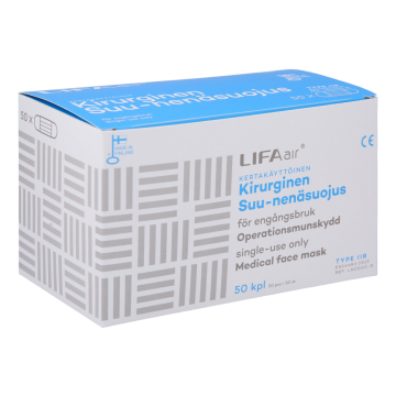 Lifa Air kirurginen suu-nenäsuojus sininen type IIR 50 kpl