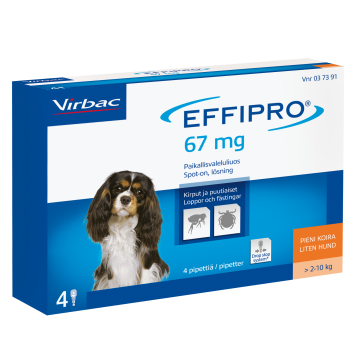 EFFIPRO paikallisvaleluliuos 67 mg (pieni koira) 4 x 0.67 ml