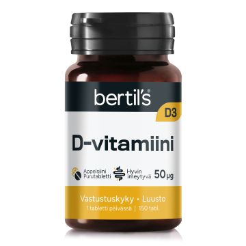 bertils D3-vitamiini 50 mikrog 150 tabl