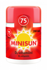 Minisun D-vitamiini 75 mikrog 200 tabl