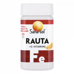 SANA-SOL RAUTA+C-VITAMIINI APPELSIINI 1X90 PURUTABL
