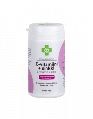 Apteekki C-vitamiini + Sinkki imeskely/purutabletti 30 tabl